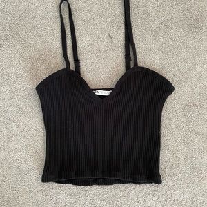 ZARA Black Knit Crop